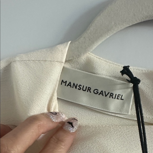 NWT Mansur Gavriel Brand Cream Long Sleeve Dress - Size EU 36/US 6 - Picture 2 of 14